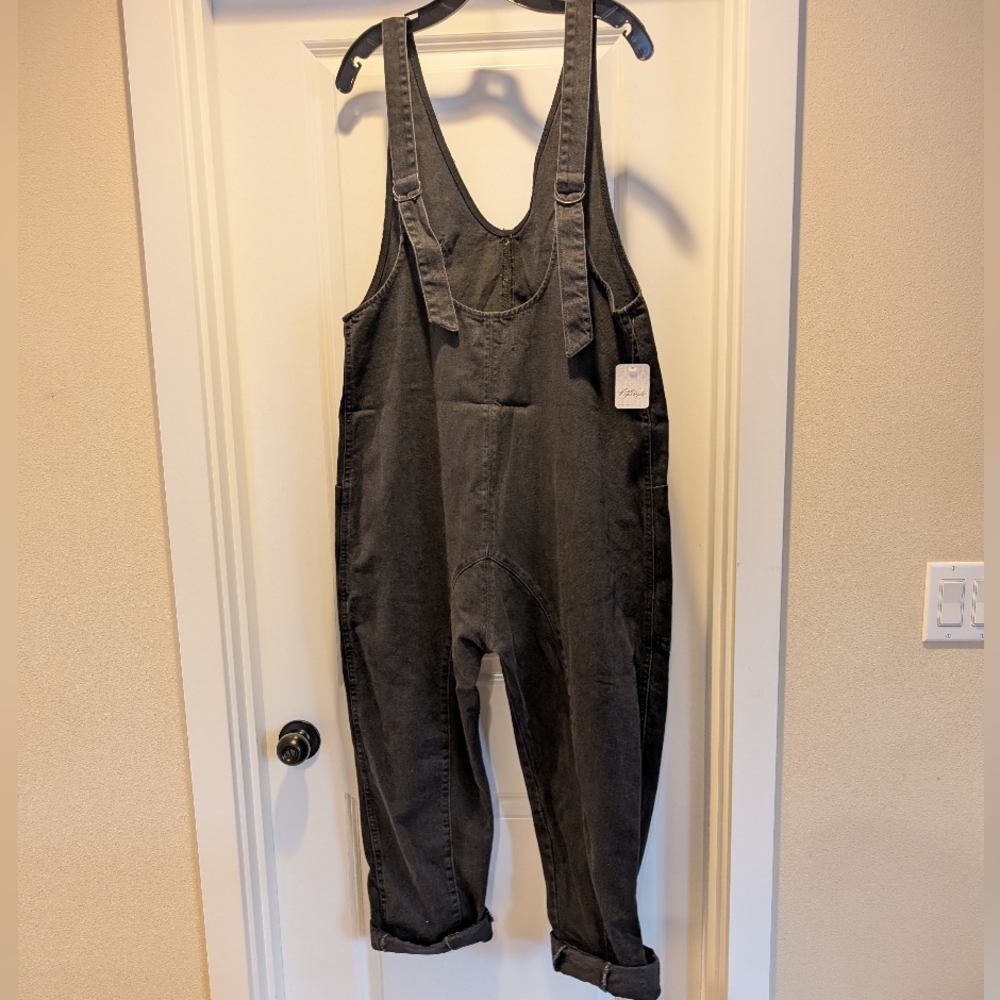 We The Free Black Denim Jumpsuit